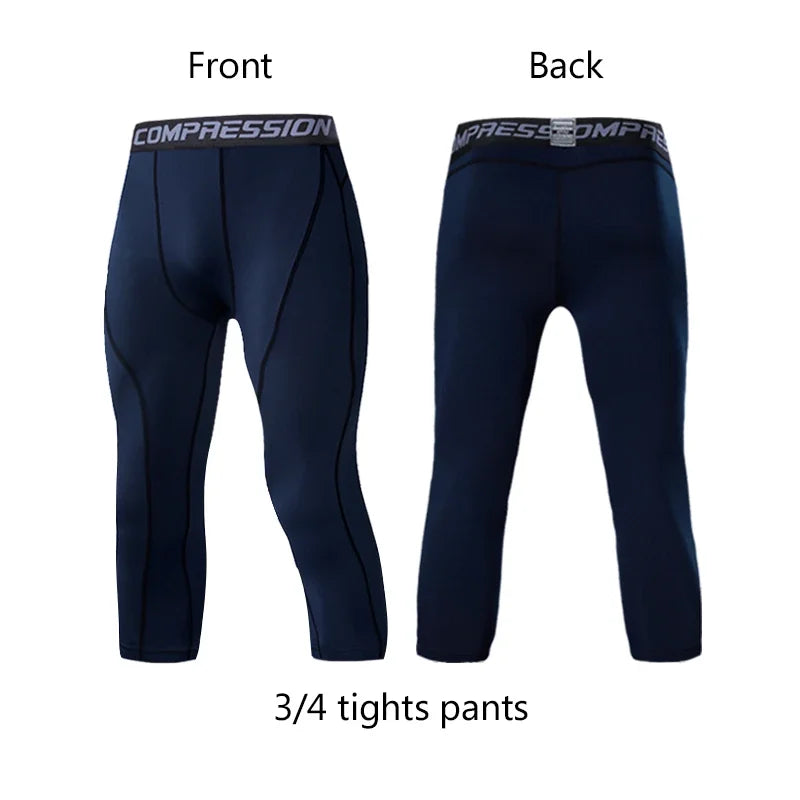 Pantalones de compresión para hombre para correr, ciclismo, baloncesto, fútbol, pantalones de chándal elásticos, mallas deportivas, pantalones con protección contra sarpullidos AANHORA-SHOPPING