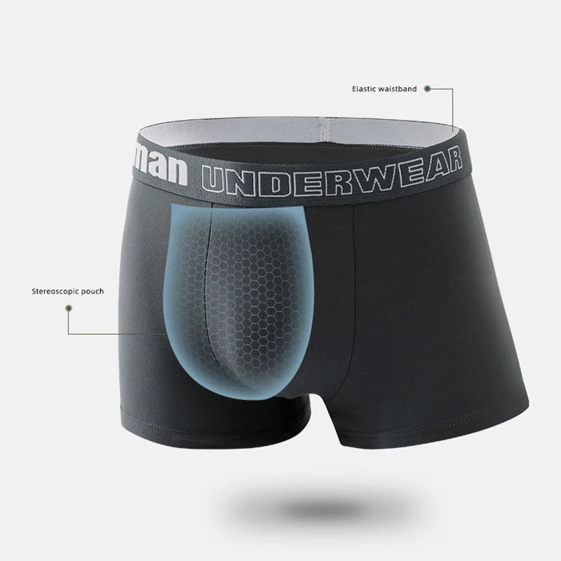 4-Piece/Set Men's Cotton Comfortable Boxer Shorts Breathable And Fashionable Fitness Underwear Men's Close Fitting Boxer Shorts AANHORA-SHOPPING