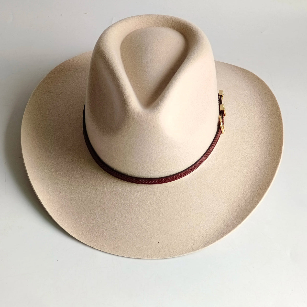 Sombrero de vaquero de lana 100%, accesorios del mismo color para otoño e invierno, sombrero de vaquero rizado clásico de Panamá, sombrero vaquero AANHORA-SHOPPING