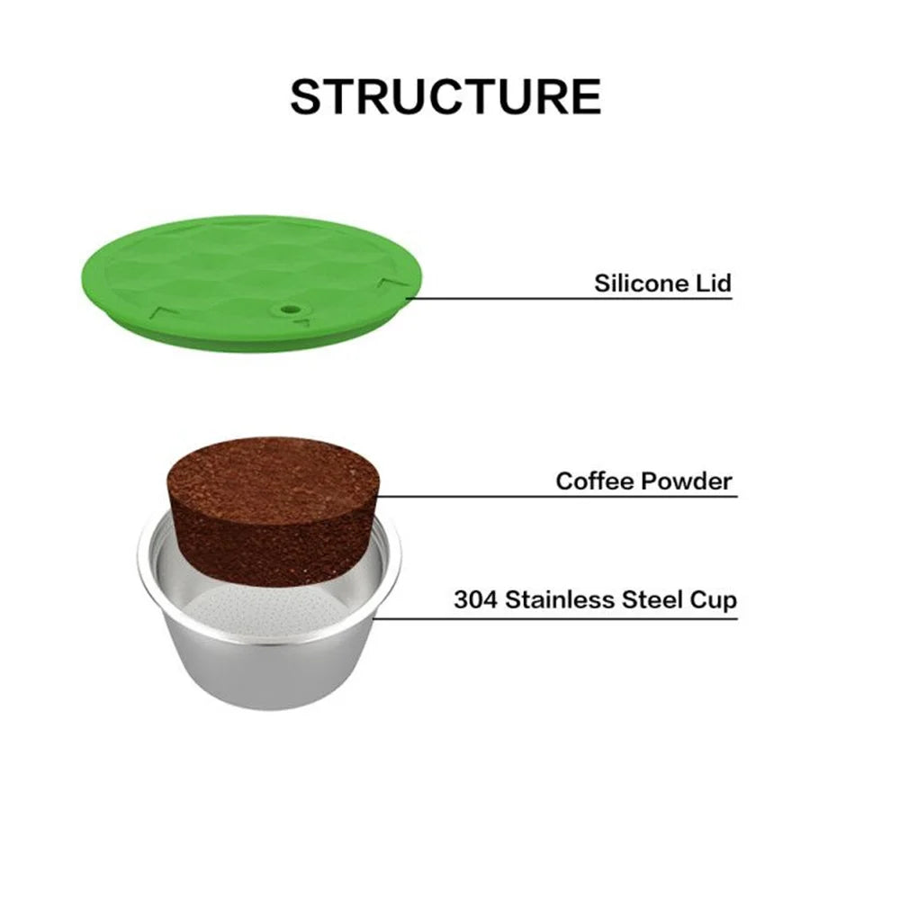 ICafilas for Dolce Gusto Crema Coffee Filters Reusable Refillable Coffee Capsule Stainless Steel Pod Nescafe Baskets Lumio Cup AANHORA-SHOPPING