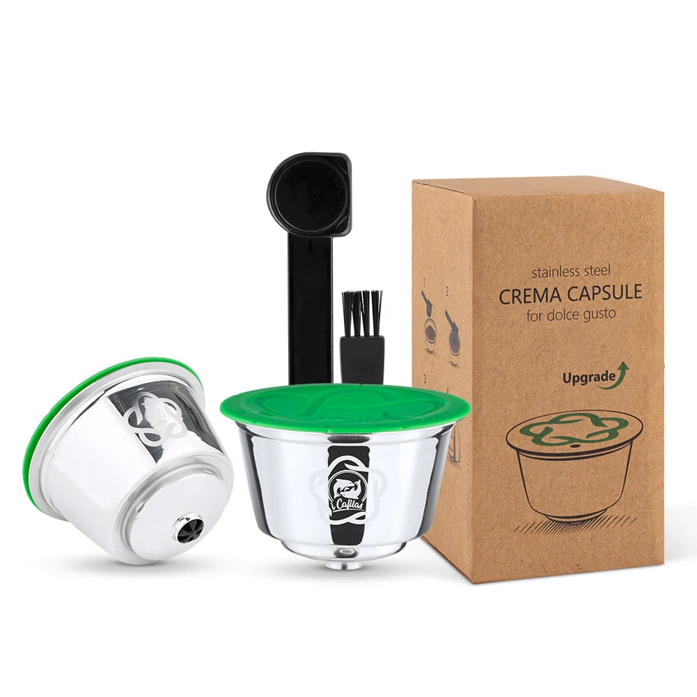 Reusable Dolce Gusto Coffee Capsules 3rd Plastic Stainless Steel Refillable Dolce Gusto Coffee Capsules for Nescafé Machines AANHORA-SHOPPING