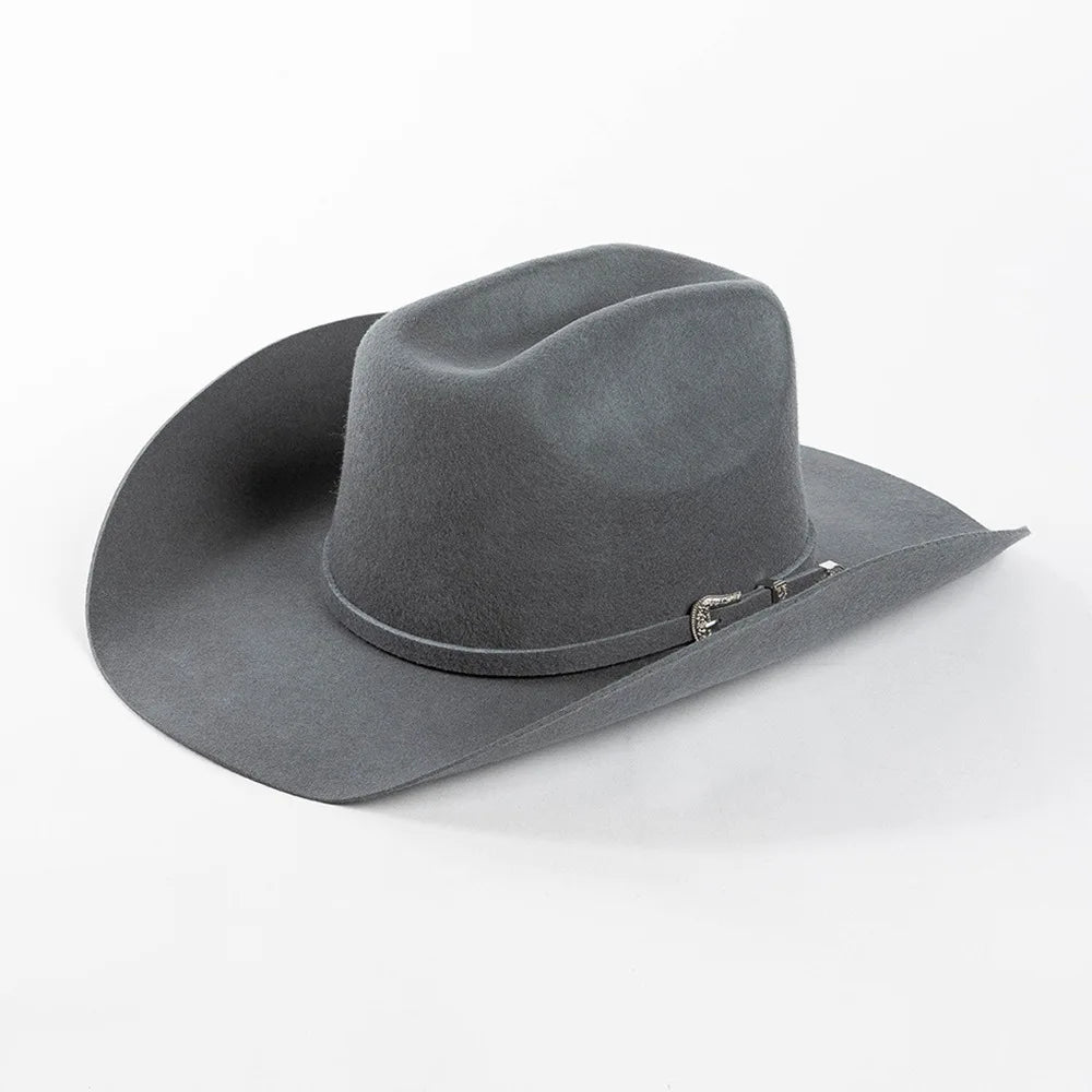 Sombrero de vaquero de lana 100%, accesorios del mismo color para otoño e invierno, sombrero de vaquero rizado clásico de Panamá, sombrero vaquero AANHORA-SHOPPING