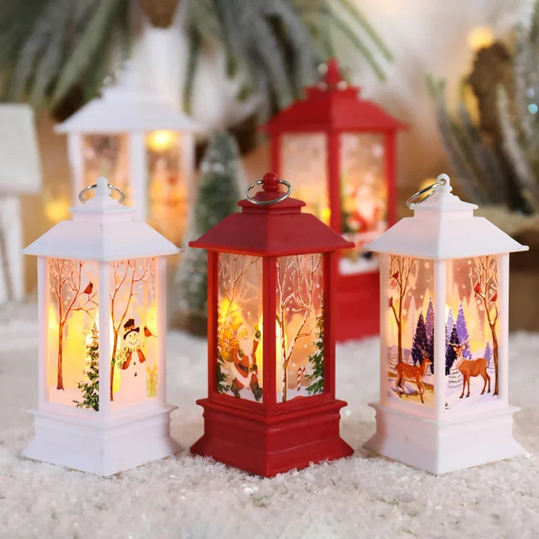 Linterna navideña de Papá Noel, luces de viento, decoración navideña para el hogar, adornos navideños 2022, regalos de Año Nuevo 2023 AANHORA-SHOPPING