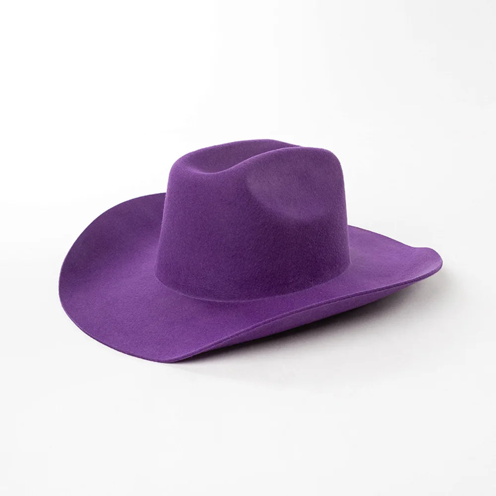 USPOP Sombrero de vaquero de lana 100% Sombrero de fieltro de ala ancha unisex Color sólido Estilo Fedora clásico Múltiples tamaños S-XL Otoño Invierno AANHORA-SHOPPING