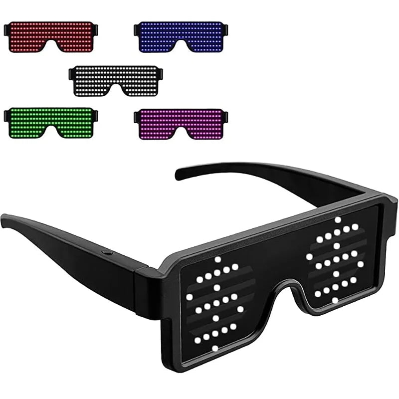 Gafas LED iluminadas, gafas dinámicas para recuerdo de fiesta, Festival, Navidad, recargable por USB, LED Rave, gafas intermitentes brillantes AANHORA-SHOPPING