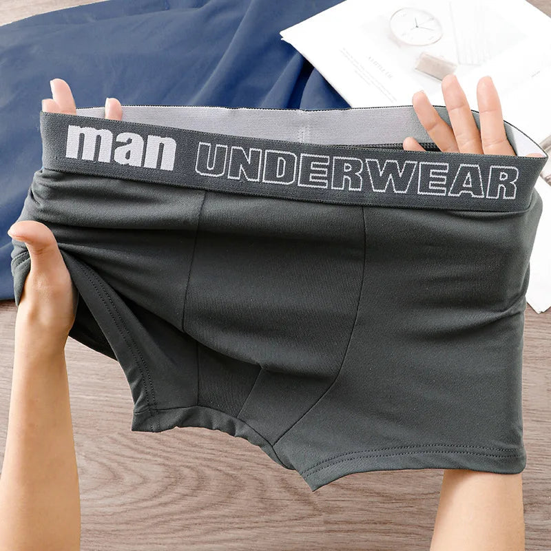 4-Piece/Set Men's Cotton Comfortable Boxer Shorts Breathable And Fashionable Fitness Underwear Men's Close Fitting Boxer Shorts AANHORA-SHOPPING