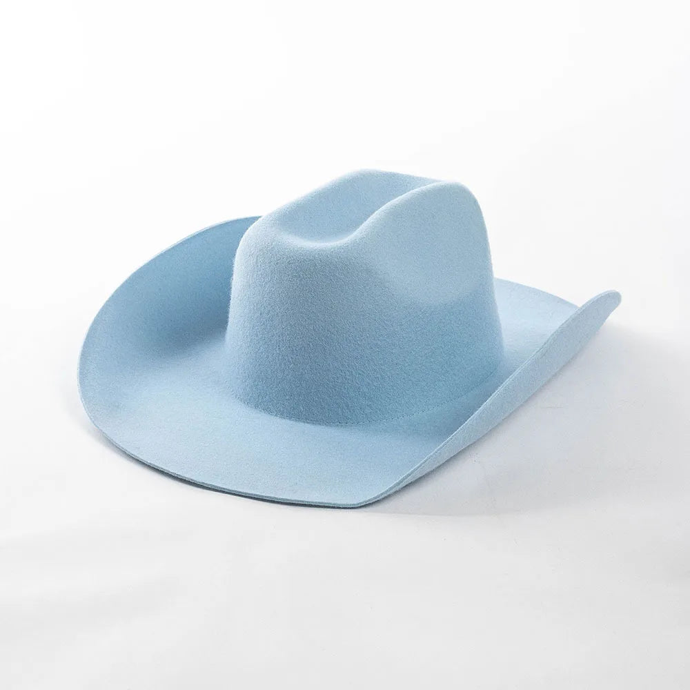 USPOP Sombrero de vaquero de lana 100% Sombrero de fieltro de ala ancha unisex Color sólido Estilo Fedora clásico Múltiples tamaños S-XL Otoño Invierno AANHORA-SHOPPING