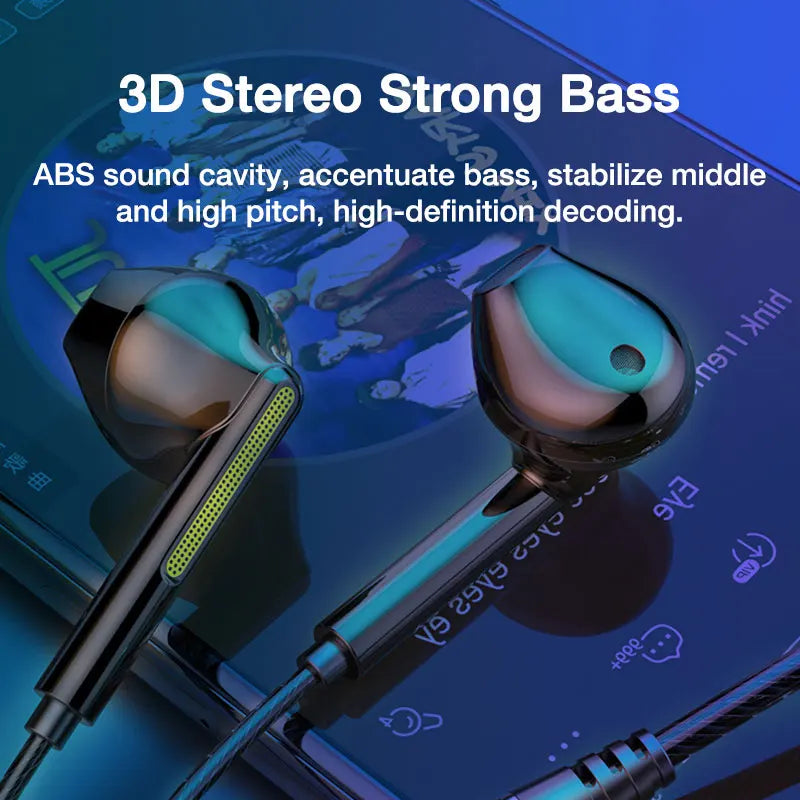 EARDECO-auriculares intrauditivos con micrófono, cascos con cable, graves pesados, estéreo, con cable, para juegos y teléfonos AANHORA-SHOPPING