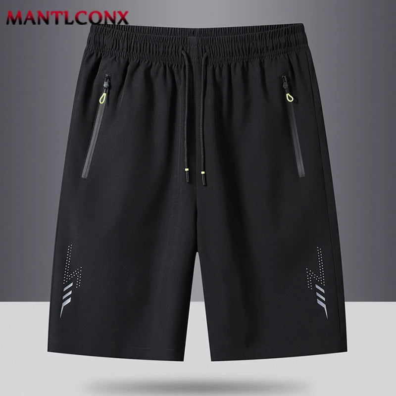 Pantalones Cortos Deportivos de Verano para Hombre, Ropa Deportiva Fresca, Pantalones Cortos Deportivos Casuales, Pantalones Cortos para Gimnasio, Entrenamiento, Correr, Color Negro y Gris AANHORA-SHOPPING