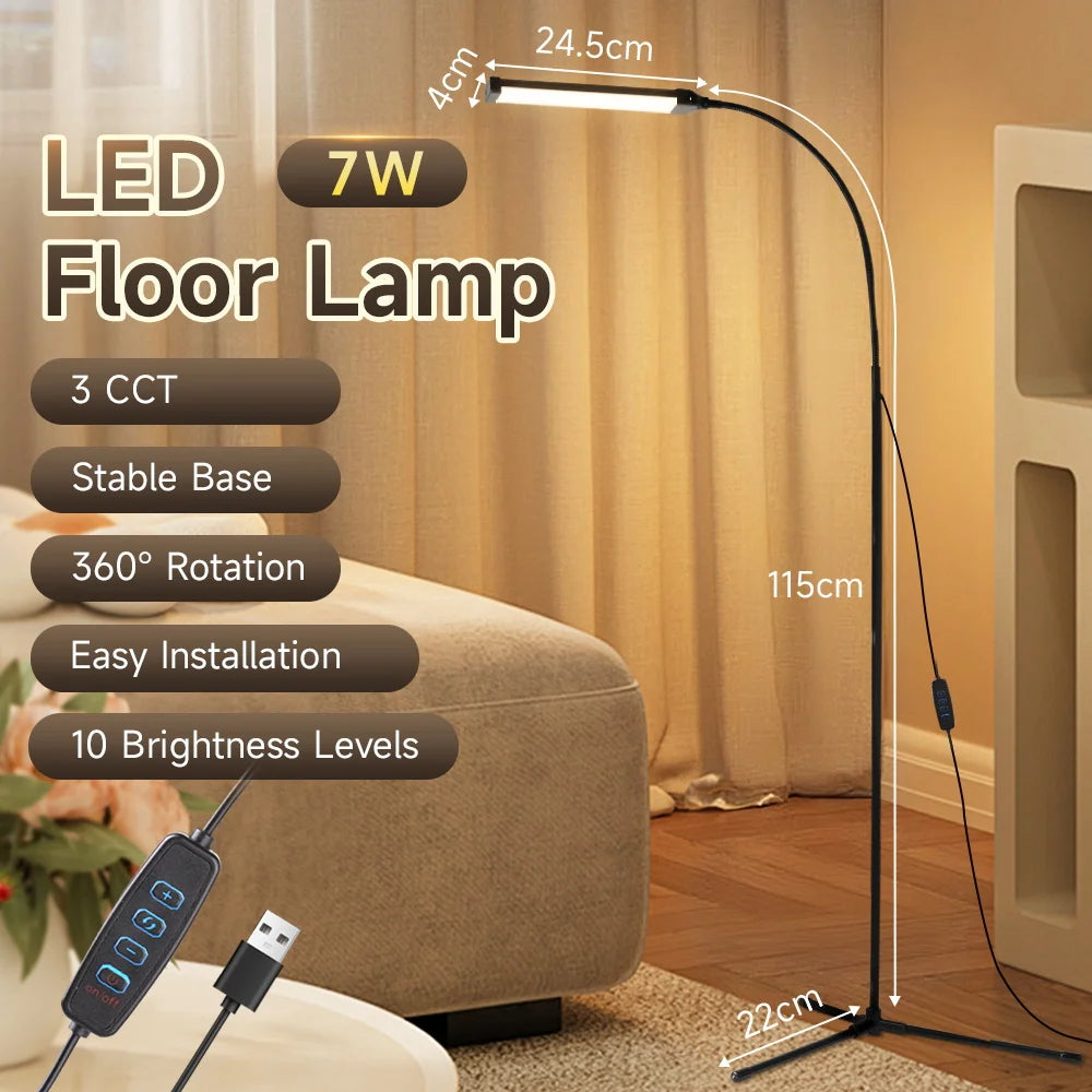 Lámpara de pie LED moderna, luz de esquina inteligente con opción RGB, atenuación gradual, control por aplicación para ambiente, decoración de dormitorio y sala de juegos, USB AANHORA-SHOPPING