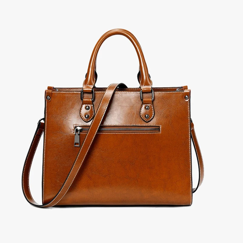 Bolso de mano para mujer, bolso grande de hombro cruzado, bolso de compras de cuero genuino, moda de oficina, bandolera Cuero de vaca Real para mujer, bolsos con asa superior AANHORA-SHOPPING