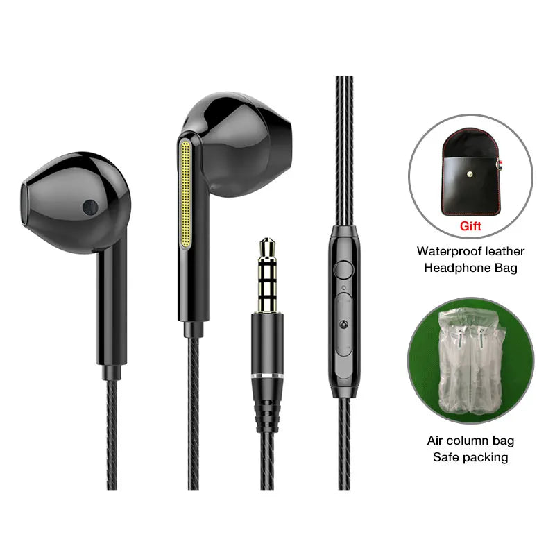 EARDECO-auriculares intrauditivos con micrófono, cascos con cable, graves pesados, estéreo, con cable, para juegos y teléfonos AANHORA-SHOPPING