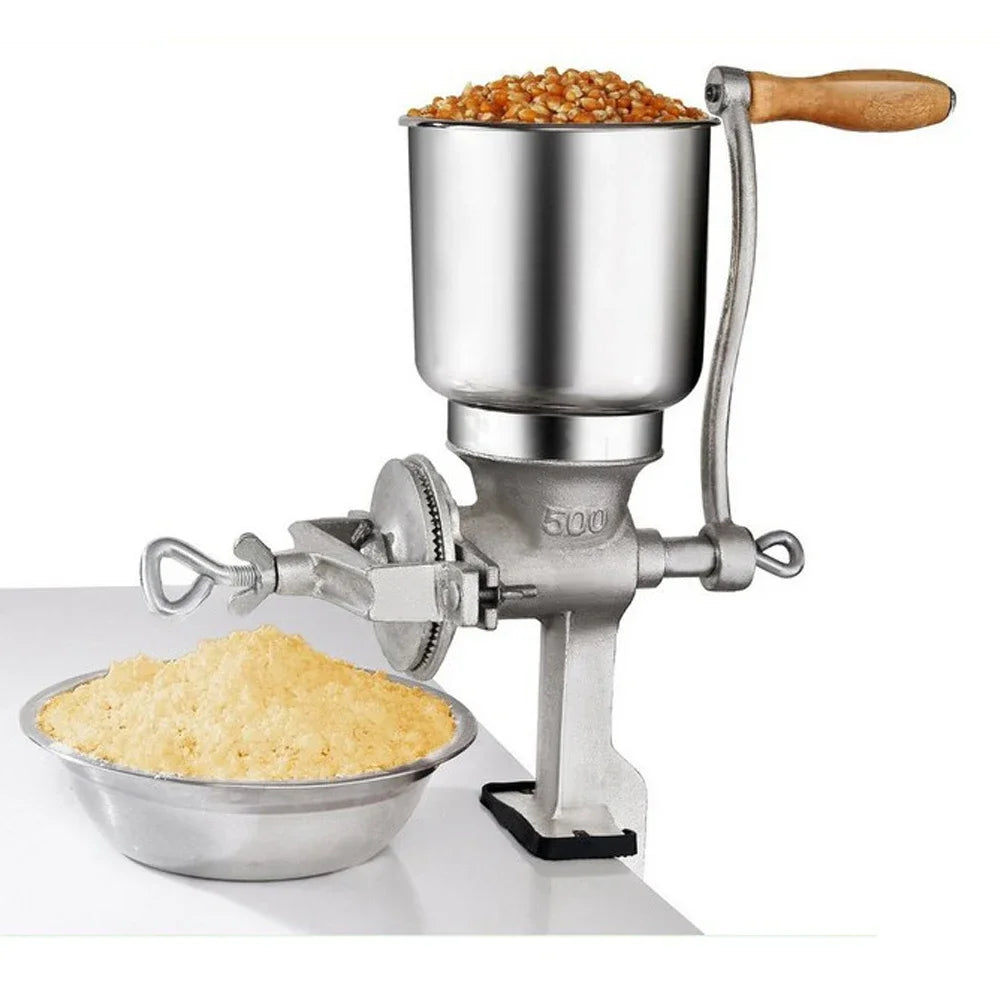 Molinillo Manual Grande de Hierro, Molino para Granos, Cereales, Maní, Nueces, Hierbas y Especias, Ideal para Moler Harina AANHORA-SHOPPING