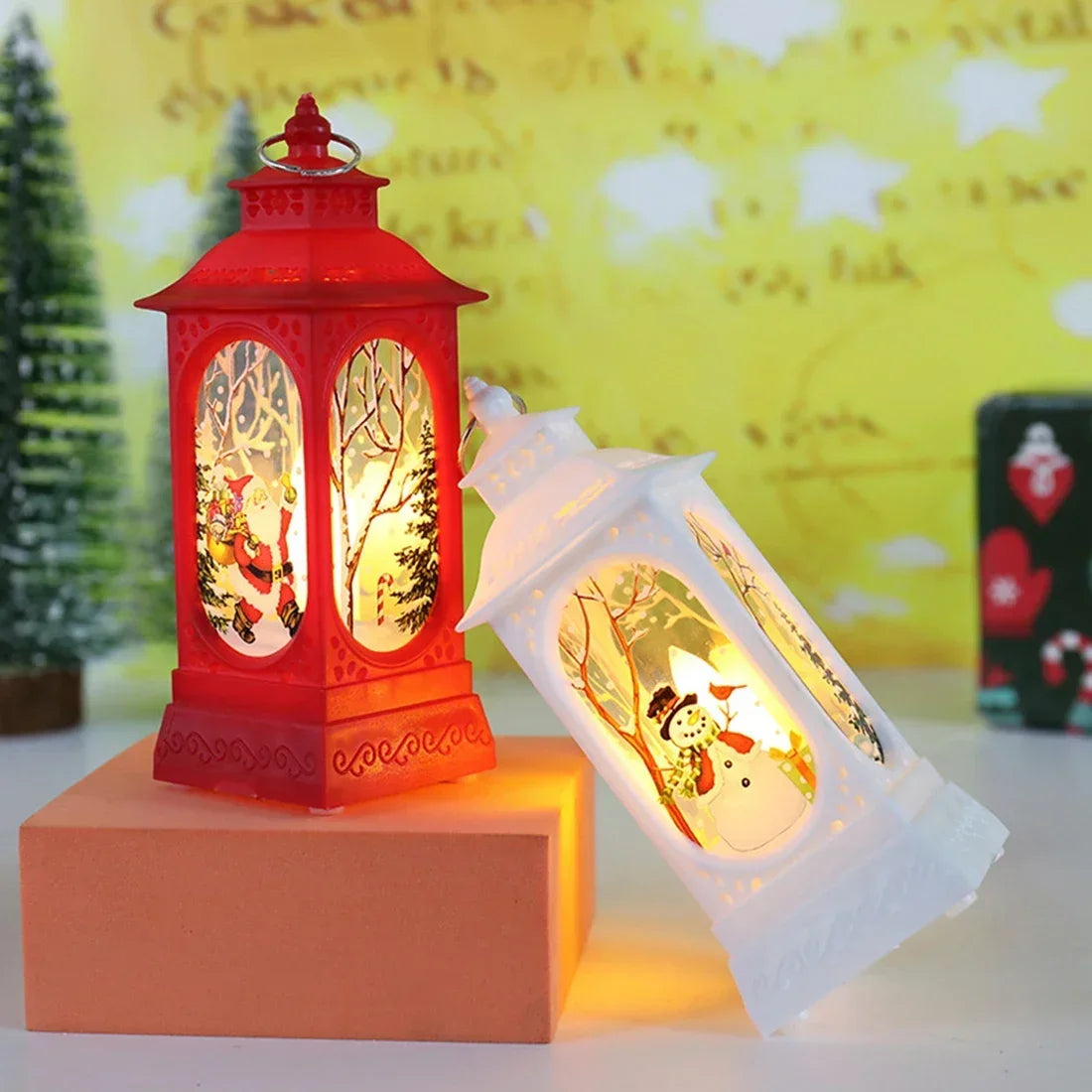 Linterna navideña de Papá Noel, luces de viento, decoración navideña para el hogar, adornos navideños 2022, regalos de Año Nuevo 2023 AANHORA-SHOPPING
