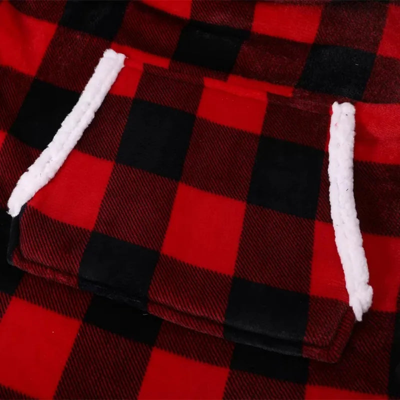 Sudaderas con capucha de invierno para hombre y mujer, jersey de lana gigante para TV, manta de gran tamaño con mangas, bata, mantas usables AANHORA-SHOPPING