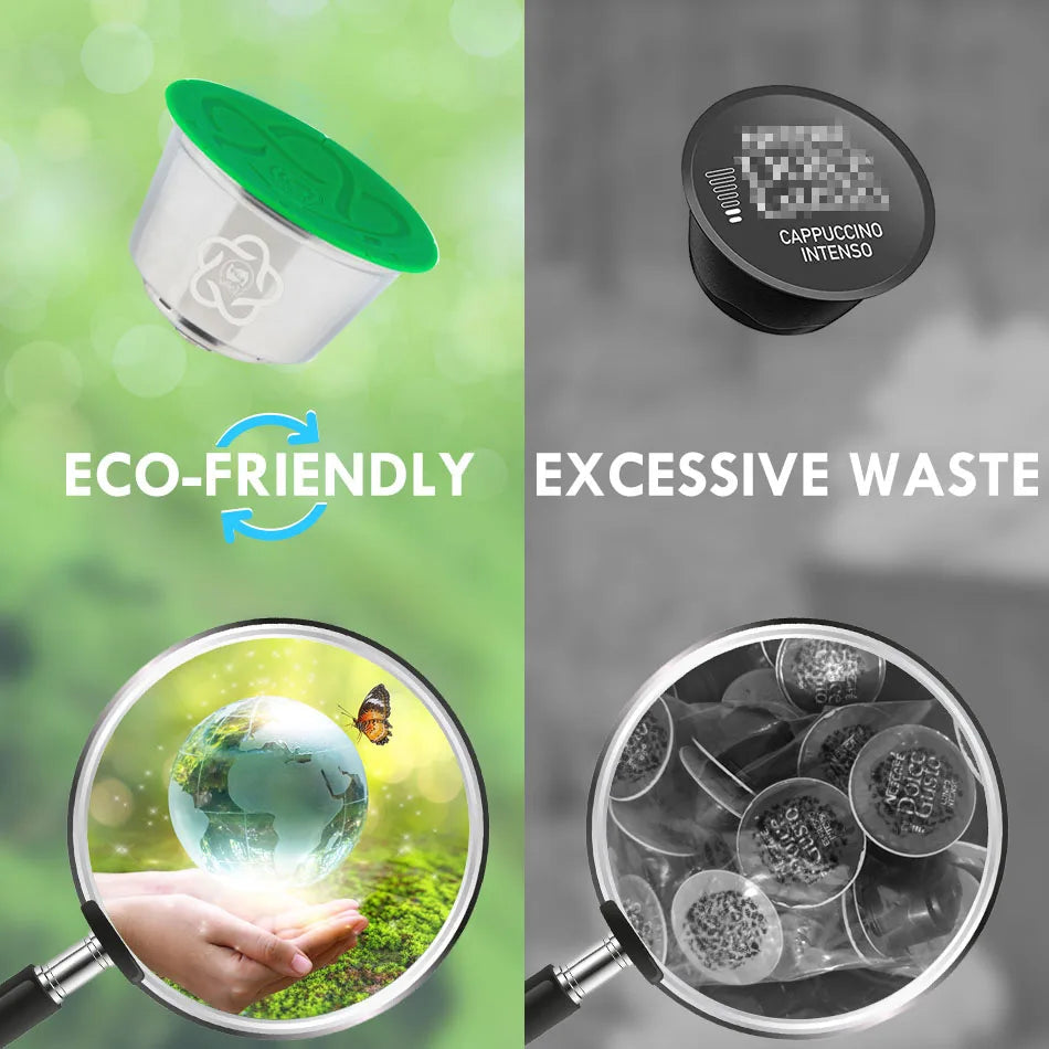 Reusable Dolce Gusto Coffee Capsules 3rd Plastic Stainless Steel Refillable Dolce Gusto Coffee Capsules for Nescafé Machines AANHORA-SHOPPING