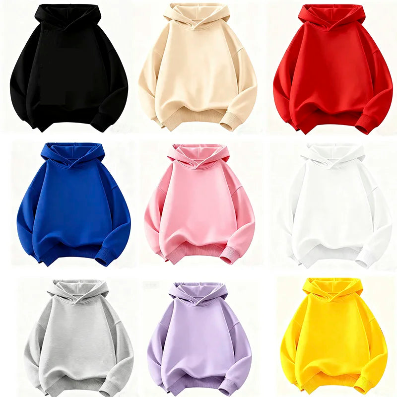 Sudadera con Capucha para Niños, Moda Infantil, Primavera-Otoño 2026, Sudadera Informal para Niñas, Sudadera con Capucha de Color Sólido para Niños AANHORA-SHOPPING