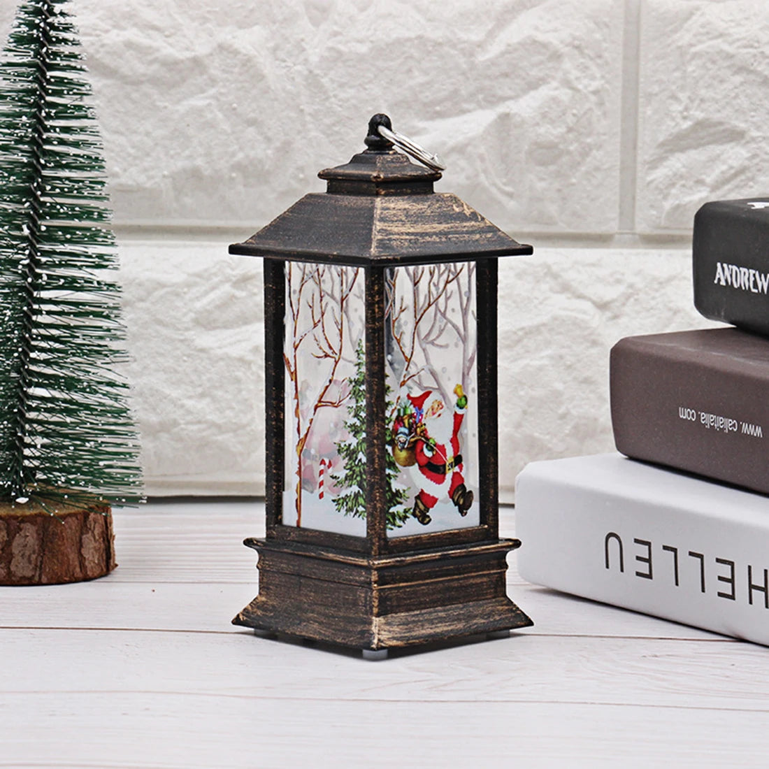 Linterna de Navidad con adornos de luz nocturna, lámpara colgante de Papá Noel y muñeco de nieve para el hogar, decoración de fiesta de año nuevo, 1 unidad AANHORA-SHOPPING