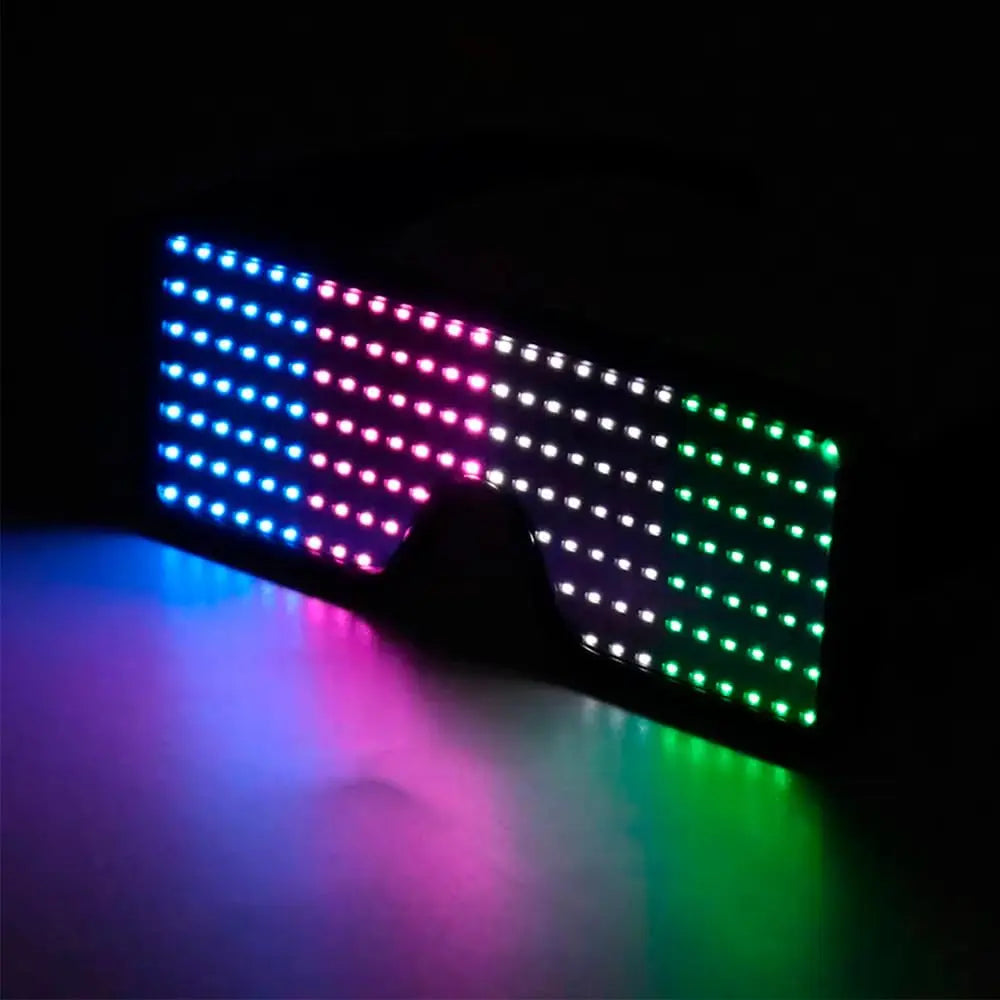 Gafas LED iluminadas, gafas dinámicas para recuerdo de fiesta, Festival, Navidad, recargable por USB, LED Rave, gafas intermitentes brillantes AANHORA-SHOPPING