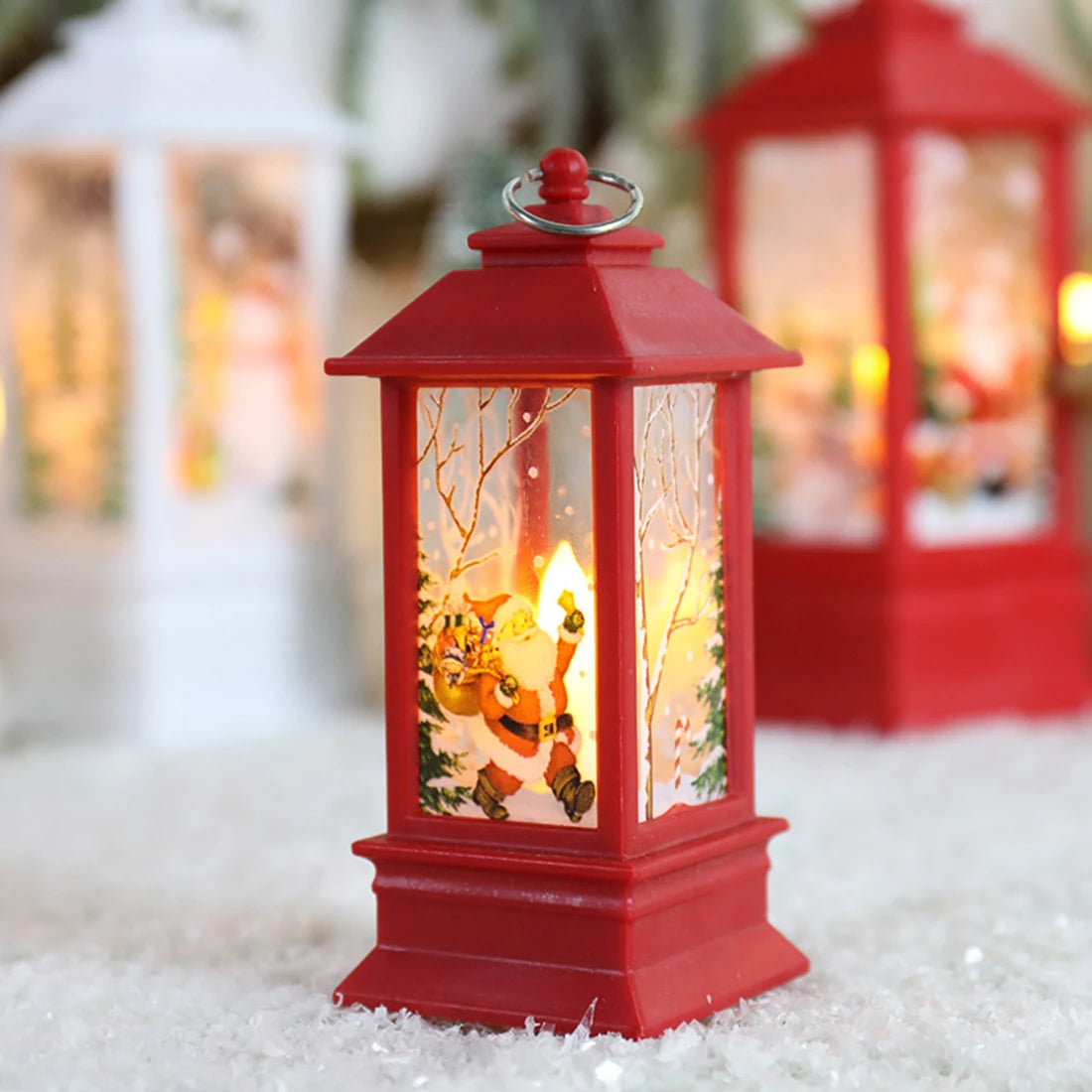 Linterna de Navidad con adornos de luz nocturna, lámpara colgante de Papá Noel y muñeco de nieve para el hogar, decoración de fiesta de año nuevo, 1 unidad AANHORA-SHOPPING