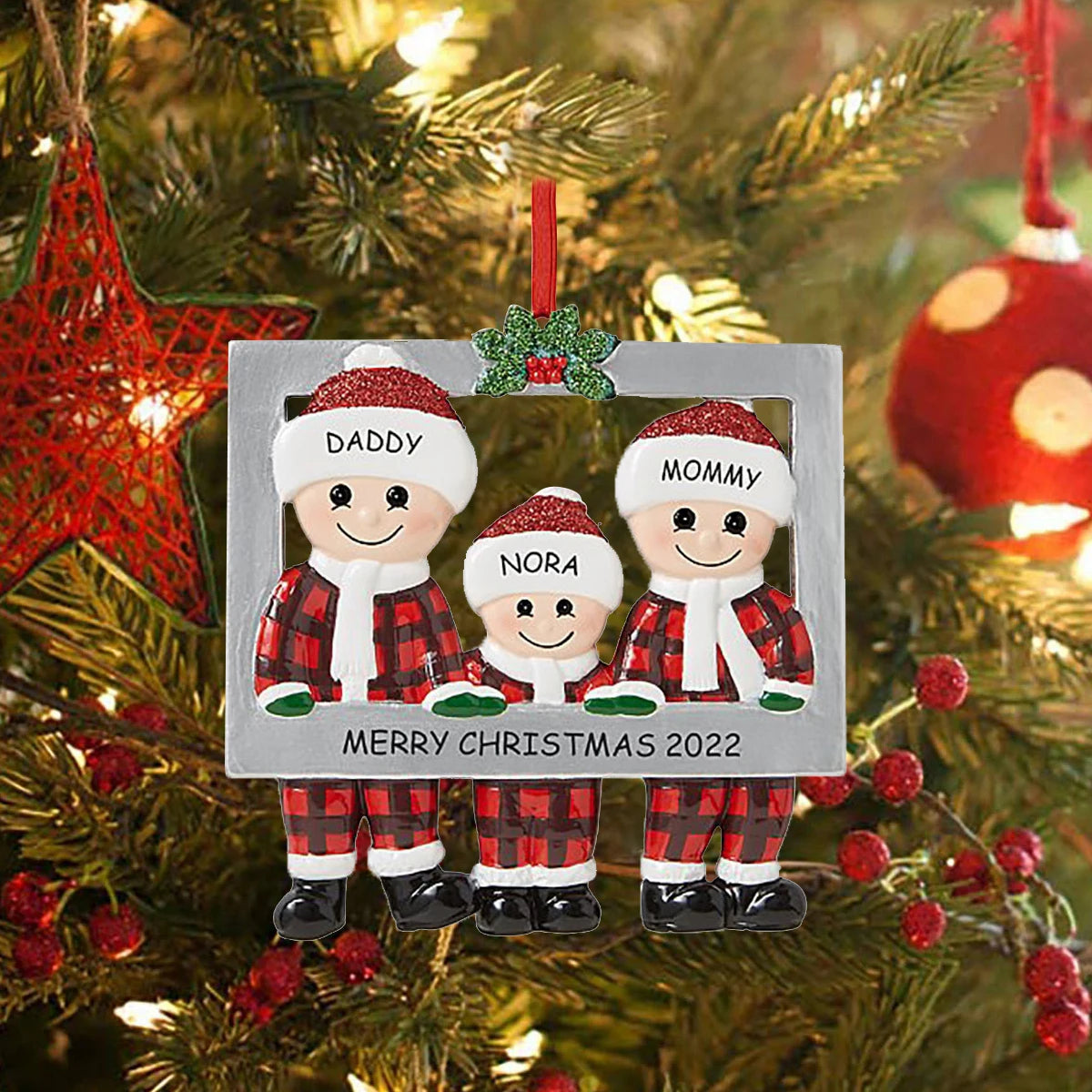 Colgante de Navidad DIY, adornos navideños familiares personales para el hogar, adorno colgante para árbol de Navidad, Año Nuevo 2026 AANHORA-SHOPPING