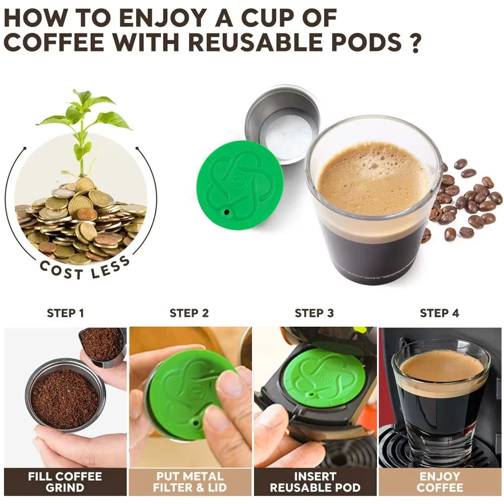 Reusable coffee capsules for Dolce Gusto refillable capsule espresso filter stainless steel filter box iCafilas AANHORA-SHOPPING