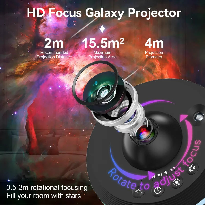 Proyector de estrellas Galaxy con meteorito, lámpara de luz nocturna Ultra clara, Bola Espacial giratoria, planetario, luces para niños G, 12 en 1 AANHORA-SHOPPING