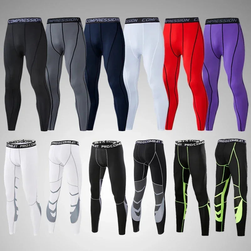 Pantalones de compresión para hombre para correr, ciclismo, baloncesto, fútbol, pantalones de chándal elásticos, mallas deportivas, pantalones con protección contra sarpullidos AANHORA-SHOPPING