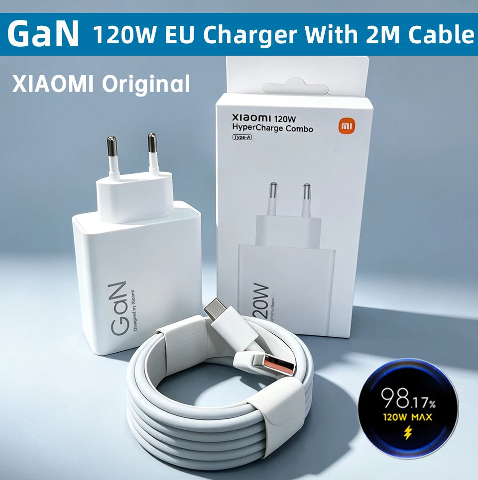Cargador XIAOMI Original de 120W, Cargadores GaN de 100W Tipo C, Adaptador Súper Rápido para Mi 17 Ultra, 17t, 15, 14pro, Redmi Note 14t, Poco X8, M8 AANHORA-SHOPPING