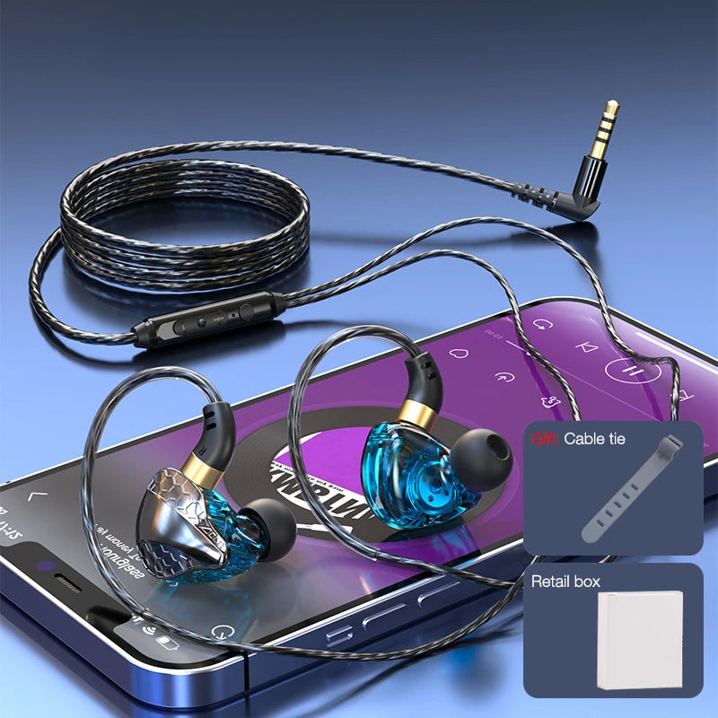 EARDECO Auriculares con cable de 3,5mm auriculares con cable de graves auriculares deportivos estéreo auriculares con micrófono cable para auriculares AANHORA-SHOPPING