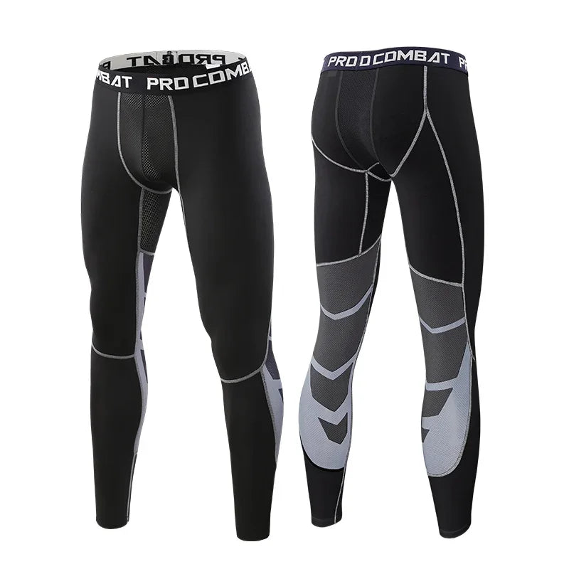 Pantalones de compresión para hombre para correr, ciclismo, baloncesto, fútbol, pantalones de chándal elásticos, mallas deportivas, pantalones con protección contra sarpullidos AANHORA-SHOPPING