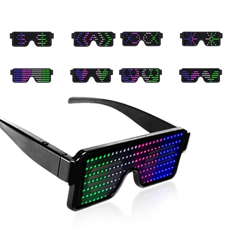 Gafas LED iluminadas, gafas dinámicas para recuerdo de fiesta, Festival, Navidad, recargable por USB, LED Rave, gafas intermitentes brillantes AANHORA-SHOPPING