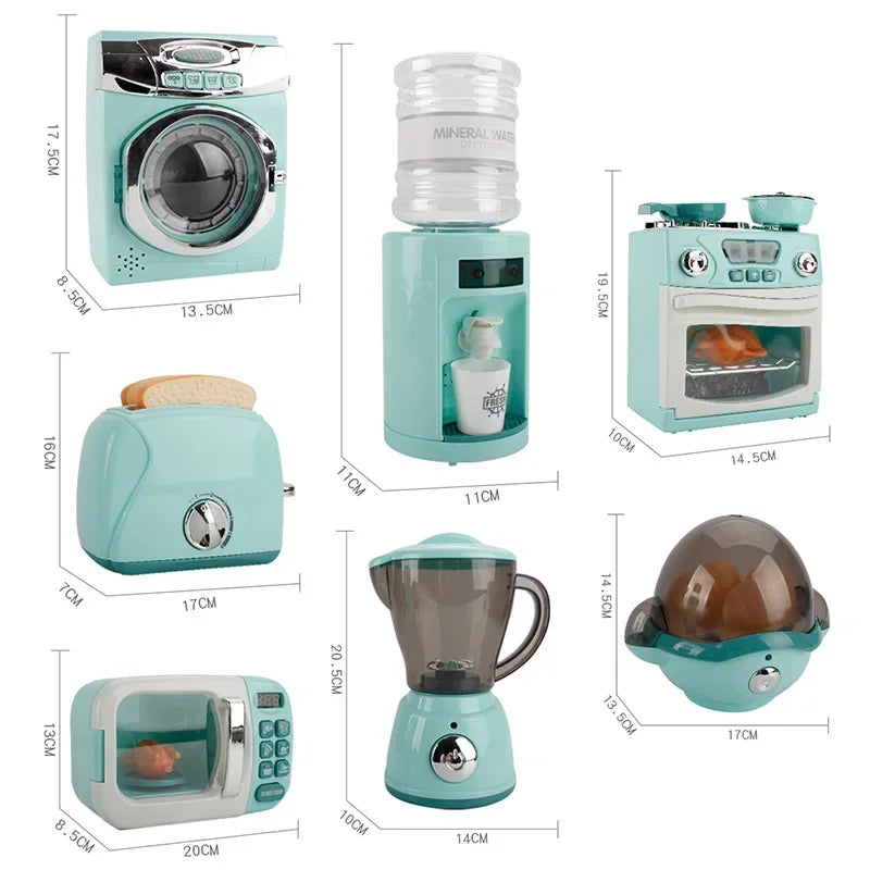 Juguetes de cocina de imitación, juego de accesorios de cocina para niños, cafetera, batidora, tostadora con luces y sonidos realistas AANHORA-SHOPPING