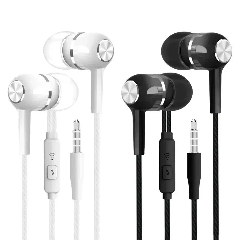 Auriculares intrauditivos con cable de 3,5mm, auriculares HIFI de graves pesados, Monitor deportivo, auriculares estéreo para música y videojuegos con micrófono AANHORA-SHOPPING