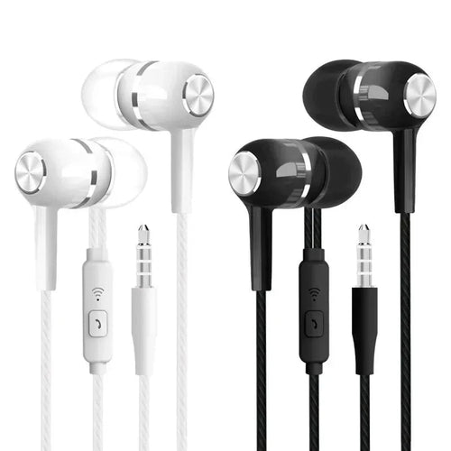 Auriculares intrauditivos con cable de 3,5mm, auriculares HIFI de graves pesados, Monitor deportivo, auriculares estéreo para música y videojuegos con micrófono AANHORA-SHOPPING
