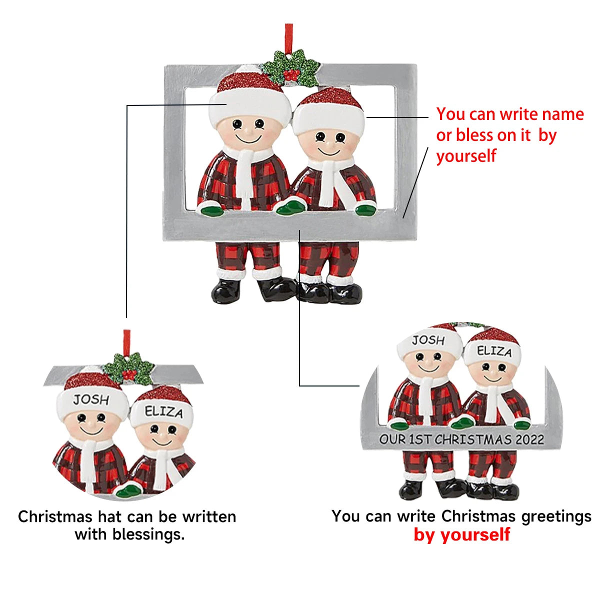 Colgante de Navidad DIY, adornos navideños familiares personales para el hogar, adorno colgante para árbol de Navidad, Año Nuevo 2026 AANHORA-SHOPPING