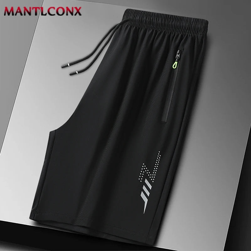 Pantalones Cortos Deportivos de Verano para Hombre, Ropa Deportiva Fresca, Pantalones Cortos Deportivos Casuales, Pantalones Cortos para Gimnasio, Entrenamiento, Correr, Color Negro y Gris AANHORA-SHOPPING
