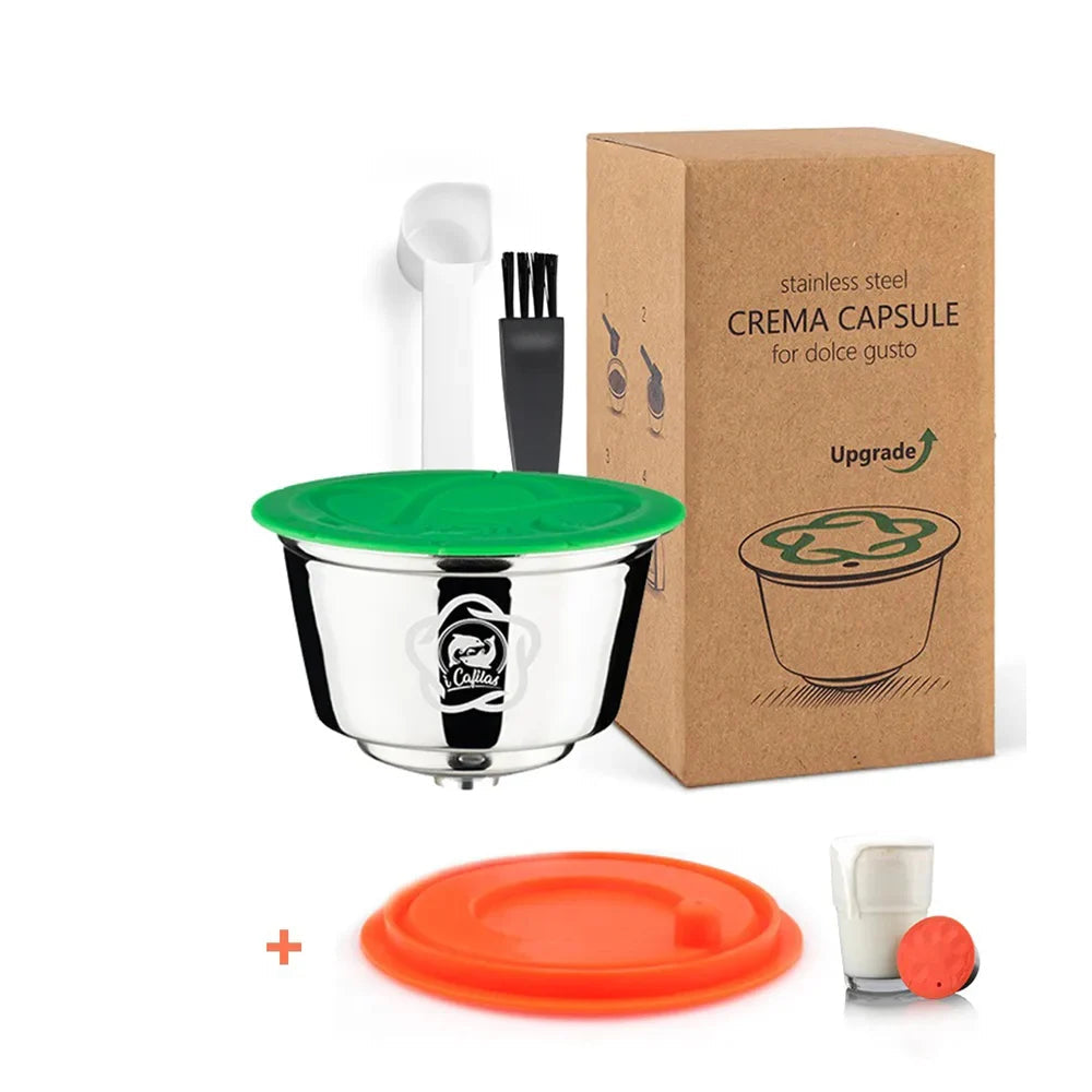 Reusable coffee capsules for Dolce Gusto refillable capsule espresso filter stainless steel filter box iCafilas AANHORA-SHOPPING