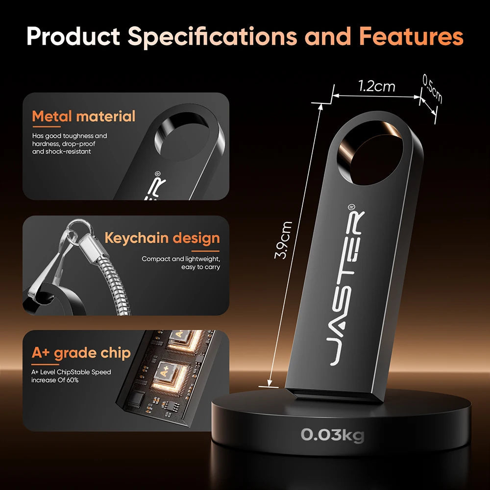 Mini Metal USB Flash Drive 128GB Free Custom Logo Pen Drive 64GB 32GB Personalized Customization Memory Stick Pendrive 16GB 8GB AANHORA-SHOPPING