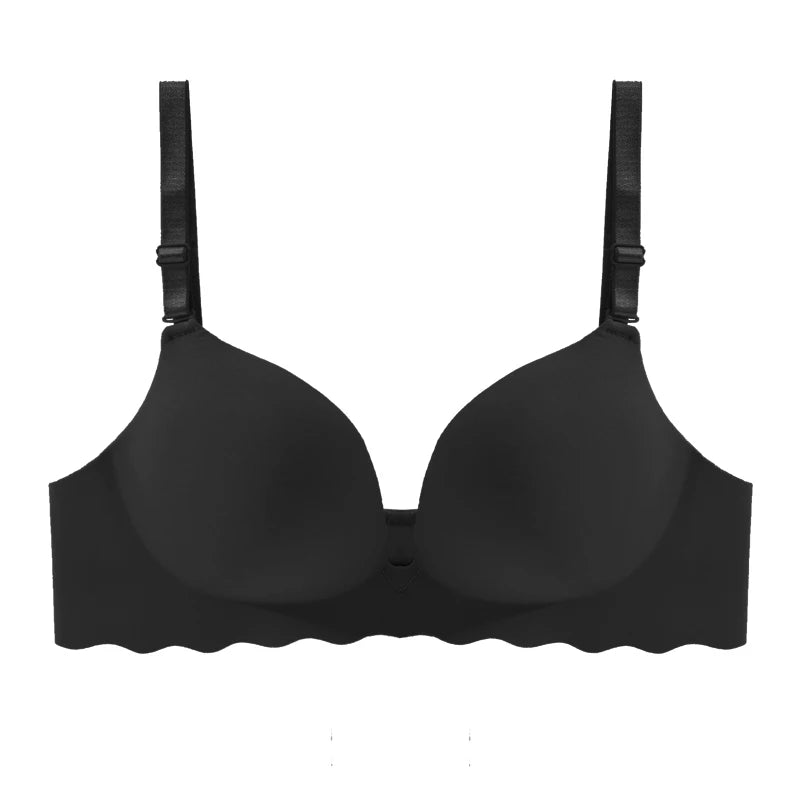 Sujetadores sin costuras con diseño de ondas para mujer, sujetador de soporte suave, ropa interior sexy sin aros para chicas, lencería íntima, bralette con escote en U profundo, tops sólidos para mujer AANHORA-SHOPPING