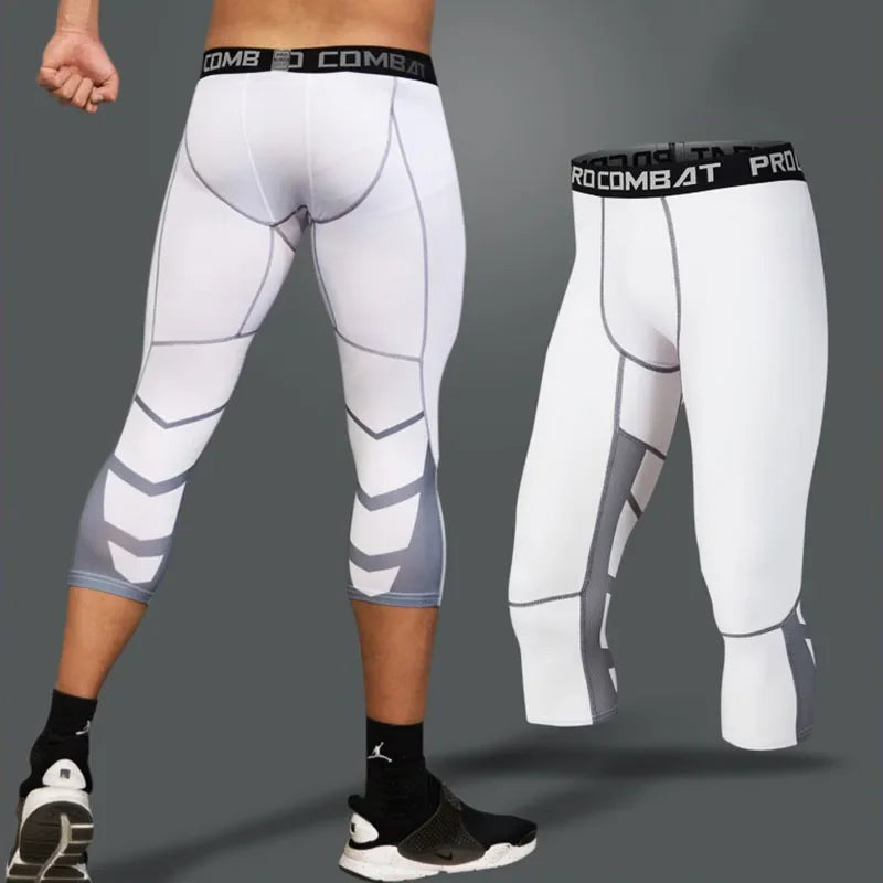 Pantalones de compresión para hombre para correr, ciclismo, baloncesto, fútbol, pantalones de chándal elásticos, mallas deportivas, pantalones con protección contra sarpullidos AANHORA-SHOPPING