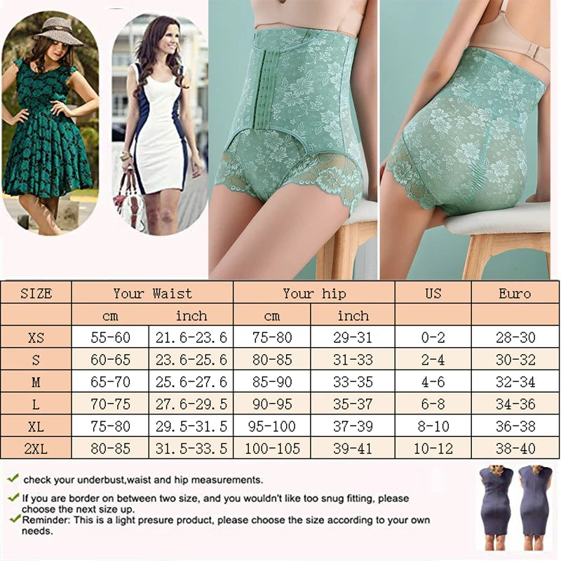 Dimmkof-bragas moldeadoras de cuerpo de encaje, ropa interior moldeadora, cintura alta, Control de barriga, moldeador de cuerpo, ropa interior, bragas, cintura adelgazante AANHORA-SHOPPING
