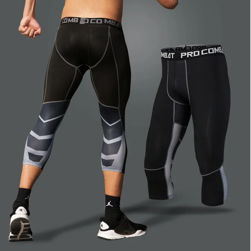 Pantalones de compresión para hombre para correr, ciclismo, baloncesto, fútbol, pantalones de chándal elásticos, mallas deportivas, pantalones con protección contra sarpullidos AANHORA-SHOPPING