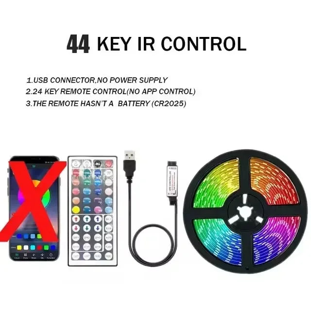5V Usb Adhesive Rgb Led Light Strip Color Changing Ice String Christmas Lighting Led Tape 1M 15 M 20 Meter Tv Led Backlight Band AANHORA-SHOPPING