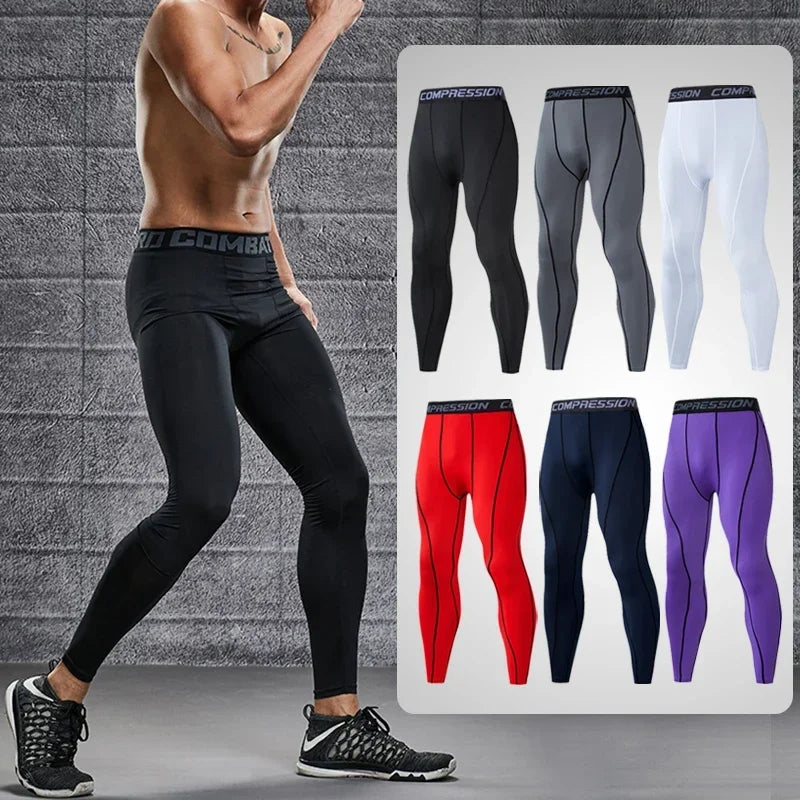 Pantalones de compresión para hombre para correr, ciclismo, baloncesto, fútbol, pantalones de chándal elásticos, mallas deportivas, pantalones con protección contra sarpullidos AANHORA-SHOPPING