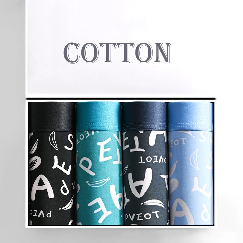 4 Uds Boxer Shorts ropa interior para hombre bragas sexis Boxers de algodón calzoncillos para hombre pantalones cortos para hombre Homme U lencería convexa envío gratis AANHORA-SHOPPING