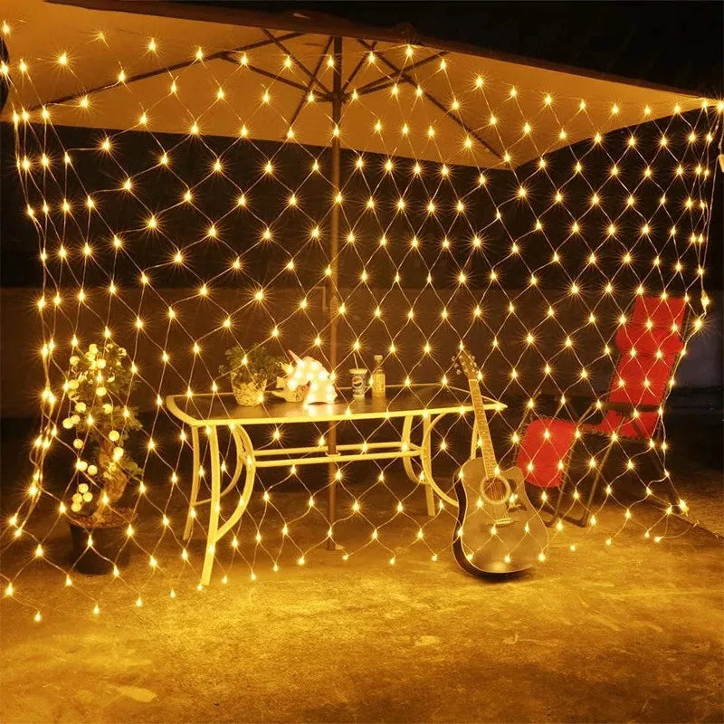 Guirnaldas Navideñas de 3mx2m, 2mx2m, 1.5X1.5m, Luces LED de Navidad, Luces de Red, Luces de Hadas para Fiestas Navideñas, Decoración de Jardín, Boda, Cortina de Luces AANHORA-SHOPPING