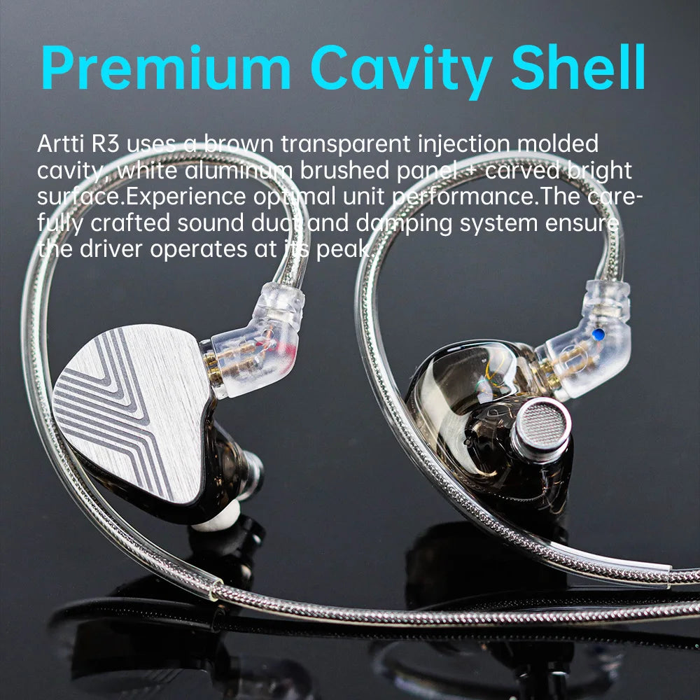 Auriculares Intrauditivos ARTTI R3 con Controlador Dinámico de 10 mm con Revestimiento de Berilio, Auriculares HIFI con Cable Desmontable de 0.78 2 Pines/Tipo-C AANHORA-SHOPPING