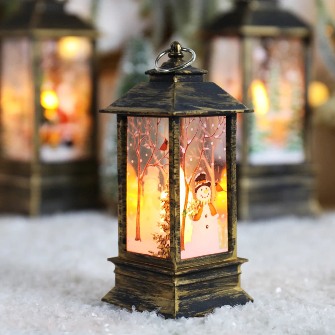 Linterna de Navidad con adornos de luz nocturna, lámpara colgante de Papá Noel y muñeco de nieve para el hogar, decoración de fiesta de año nuevo, 1 unidad AANHORA-SHOPPING
