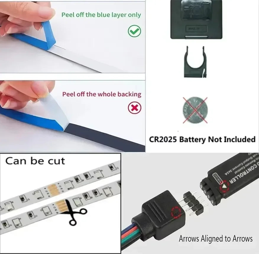 5V Usb Adhesive Rgb Led Light Strip Color Changing Ice String Christmas Lighting Led Tape 1M 15 M 20 Meter Tv Led Backlight Band AANHORA-SHOPPING